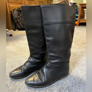 Eddie Bauer Vintage Black Leather Knee High Boots